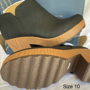 New Women’s Dr. Scholls Faux Wooden Ankle Boots